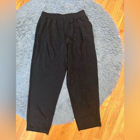 Susan Graver Black Slinky Pullon Pants Size 1X - Picture 1 of 6